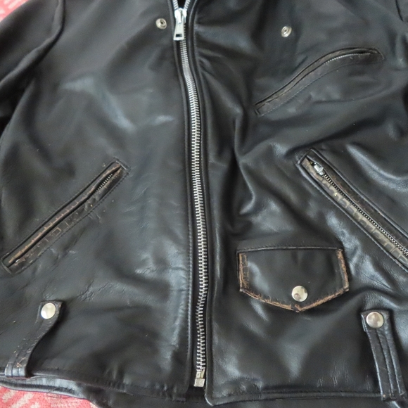 Vintage EXCELLED 1927 Black Leather Jacket- USA sz 44 - Picture 2 of 12